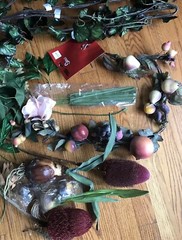 Silk Assortment Flowers Garland Arrangements Crafts Fruit Leaves Lot