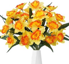 Yellow and orange silk Daffodil bouquet