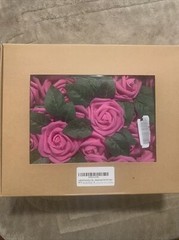 50pcs Artificial Flowers Real Looking Foam Roses Decoration DIY Pink