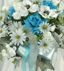 Wild Teal Garden Faux Silk Wedding Bouquet