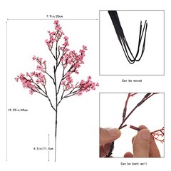 15PCS Artificial Baby Breath Flowers Fake Silk Real Touch DIY 15pcs-hot Pink