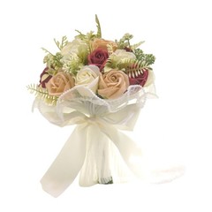 Elegant Wedding Bouquet for Bride and Bridesmaid Artificial White Orange Champag