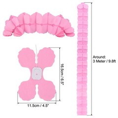 6Pcs 9.8ft Four-Leaf Paper Flower Garland Hanging Streamers, Light Pink