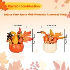 Fall Decor, Centerpieces for Tables, 6Pcs Fake Orange and Beige 1