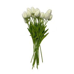 36 Pcs 15″ White Tulips Artificial Flowers Silk Floral Wedding Bouquet Décor