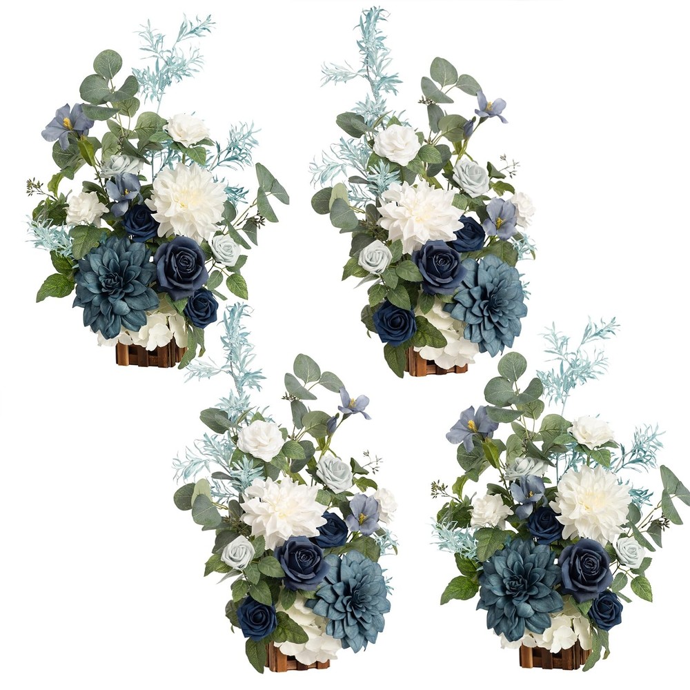 Ling’s Moment 17.5″ Tall Standing Artificial Flowers Arrangements 4 pcs Weddi…