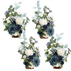 Ling’s Moment 17.5″ Tall Standing Artificial Flowers Arrangements 4 pcs Weddi…