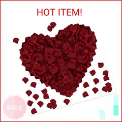 AWCCXMYM 1000PCS Wine Red Fake Rose Petals for Romantic Night Romantic Festive A