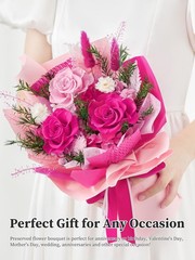 Preserved Flowers Bouquet, Forever for Delivery, Hot Pink