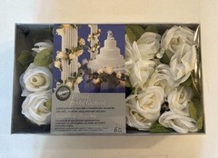 Wilton Lighted Bridal Garland with Organza Roses – 6 Ft – Battery Operated