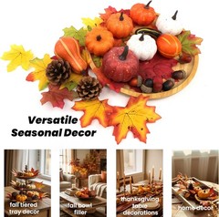 36PCS Mini Artificial Pumpkins Fall Decor Set – Realistic Small Fake Style 2