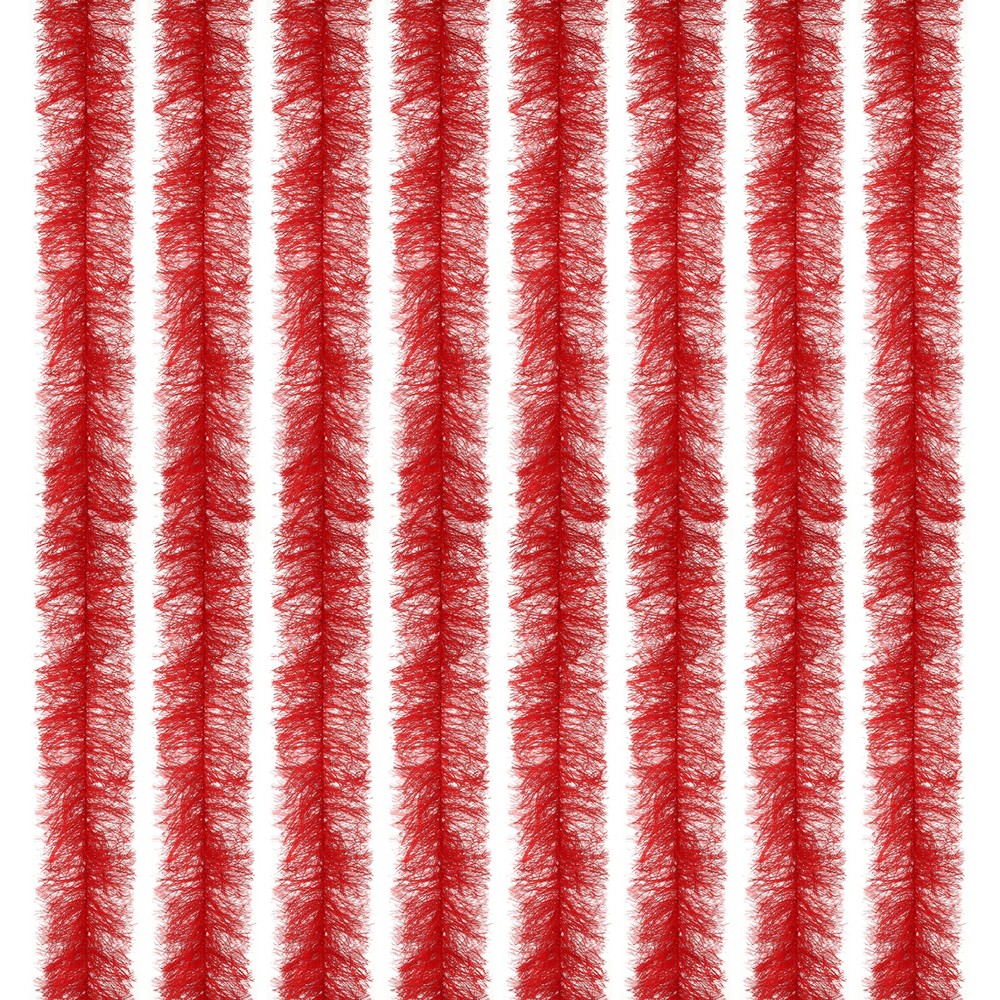 6.6Ft Feather Boa, 8 Pcs Artificial Fluffy Feather Boas, Red