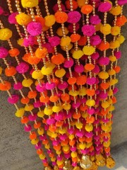 Indian Wholesale Garlands handmade Flower Garlands party Decoration Vine Pom Pom