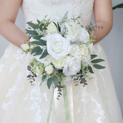 Bouquet Bridal Holding Silk Fake Flower Artificial Rose Bridesmaid Modern Decor
