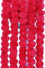 Artificial Vine Wedding Party Decoration Marigold Flower Garlands 40 PCS red