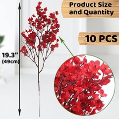 10 Pcs 4th of July Flowers Artificial Babys Breath Fake Silk Red, White, Blue