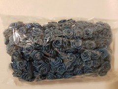 Lot of 144pcs Teal Satin Ribbon Roses Flowers 12mm 1/2″ 1/2 Inch on Wire Stem