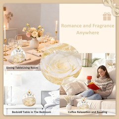Mothers Day Rose Gifts for Mom Birthday Gift Women 4.41″H x 4.41″W, White