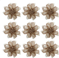 9PCS Handmade Burlap Flowers Rustic Jute Twine Rose for DIY Handmade Wedding Par