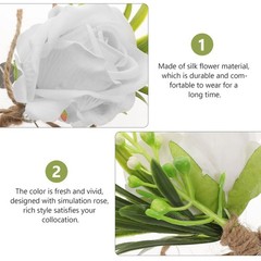 2 Pcs Groom Groomsmen Boutonniere Wedding Flower Artificial Boutonnieres