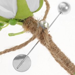 2Pcs Reusable Wedding Boutonniere Set Artificial Rose for Groom and Bride White