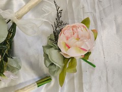 Pink, Cream, Green, Wedding Bouquet Set, Vintage Romantic Wedding Package