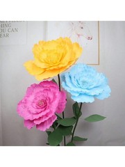 40cm Hot Pink Giant Artificial Peony Flower For Wedding Backdrop Decor