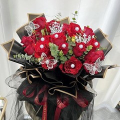 Flower Bouquet Accessories & Crowns for Flower Bouquets, Including 5 Pcs Cake Mi