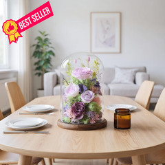 lovenfold Flowers for Delivery Preserved Rose in Glass Lilac