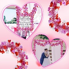 50FT Valentines Heart Tinsel Red Pink White Hearts, Hearts
