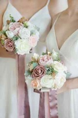 Ling’s Moment 7 Inch Blush Pink Wedding Bouquets for Bride, Bridesmaid’s Bouquet