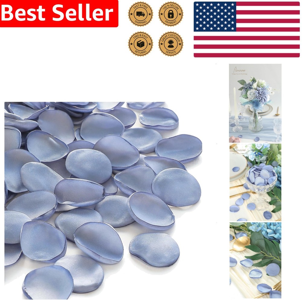 300pcs Dusty Blue Rose Petals Faux Silk Wedding Party Table Scatter Decoration
