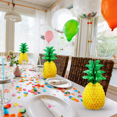 6 Pieces 14 Inch Pineapple Honeycomb Centerpieces Tissue Paper Pineapple Table H