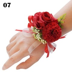 Wrist Flower Wedding Party Bridesmaid Groom Boutonniere Bride Gifts Rose Corsage