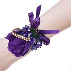 Wrist Corsage Boutonniere Set 6 Pack, Artificial Rose Bridesmaid Corsage and …