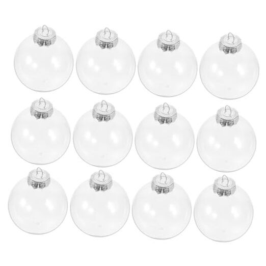 24PCS Mini Iridescent Ornaments Balls Plastic, Clear Plastic Fillable Ball