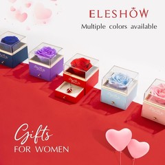 EleShow Preserved Real Purple Rose with Heart Necklace, A1_purple