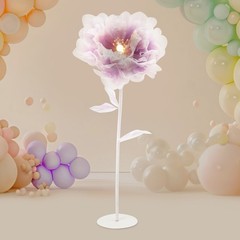 Automatic Blooming Flower Artificial Peony With Light Us Plug Home Decor Purple