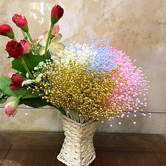 100Pcs Beaded Stick Bride Wedding Pearl Bouquet Party Decoration, 4Mm String Pea