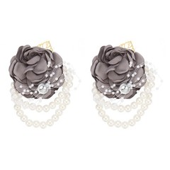 2 Pcs Rose Bridesmaid Wrist Flower Artificial Bride Wrist Grey