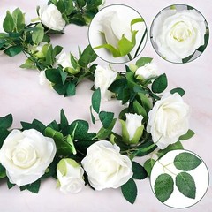 7.5ft Artificial Rose Garlands Fake Silk Flowers Hanging Vines Wedding Party US