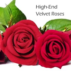 12 Pcs Velvet Rose Artificial Flowers with Long Stems, Real Touch Fake Red