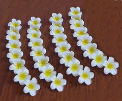 50 Pcs Artificial Flower Foam Yellow Plumeria Heads Home Party Decoration
