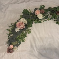 LING’S Moment Wedding Garland 5ft, Dusty Rose, White, Pastel Pink