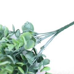 3 Bushes FROSTED GREEN 14″ tall Eucalyptus Artificial Greenery Wedding Bouquets