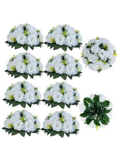 Flowers for Wedding Centerpieces: Pcs Artificial Roses Flower Balls 10 White
