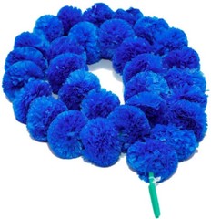 Artificial Blue Marigold Flower Garlands Vine Wedding Indian Event Decoration