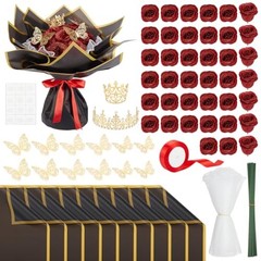 40Sets DIY Flower Bouquet Kit with Glitter Artificial Roses, Flower Wrapping