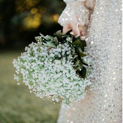 Baby Breath Flowers Artificial,12 Pcs Fake Babys Breath Real Touch White
