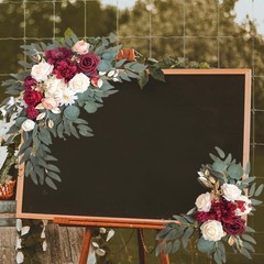 2 Pieces Wedding Aisle Decoration Wedding Arch Flowers Floral Arrangement Swag